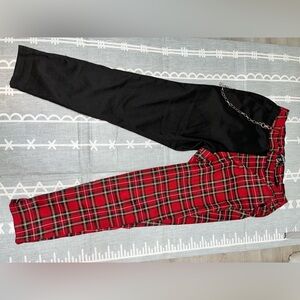 Hot Topic Red Plaid and Black Men's Dress Pants